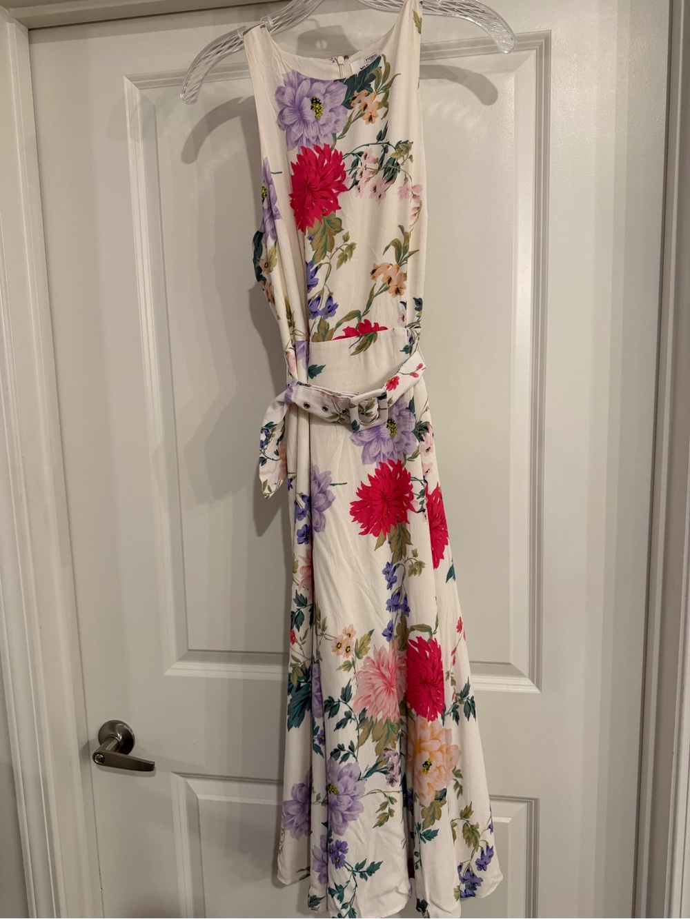 Yumi Kim Cream Maxi Dress with Red and Purple Floral Print